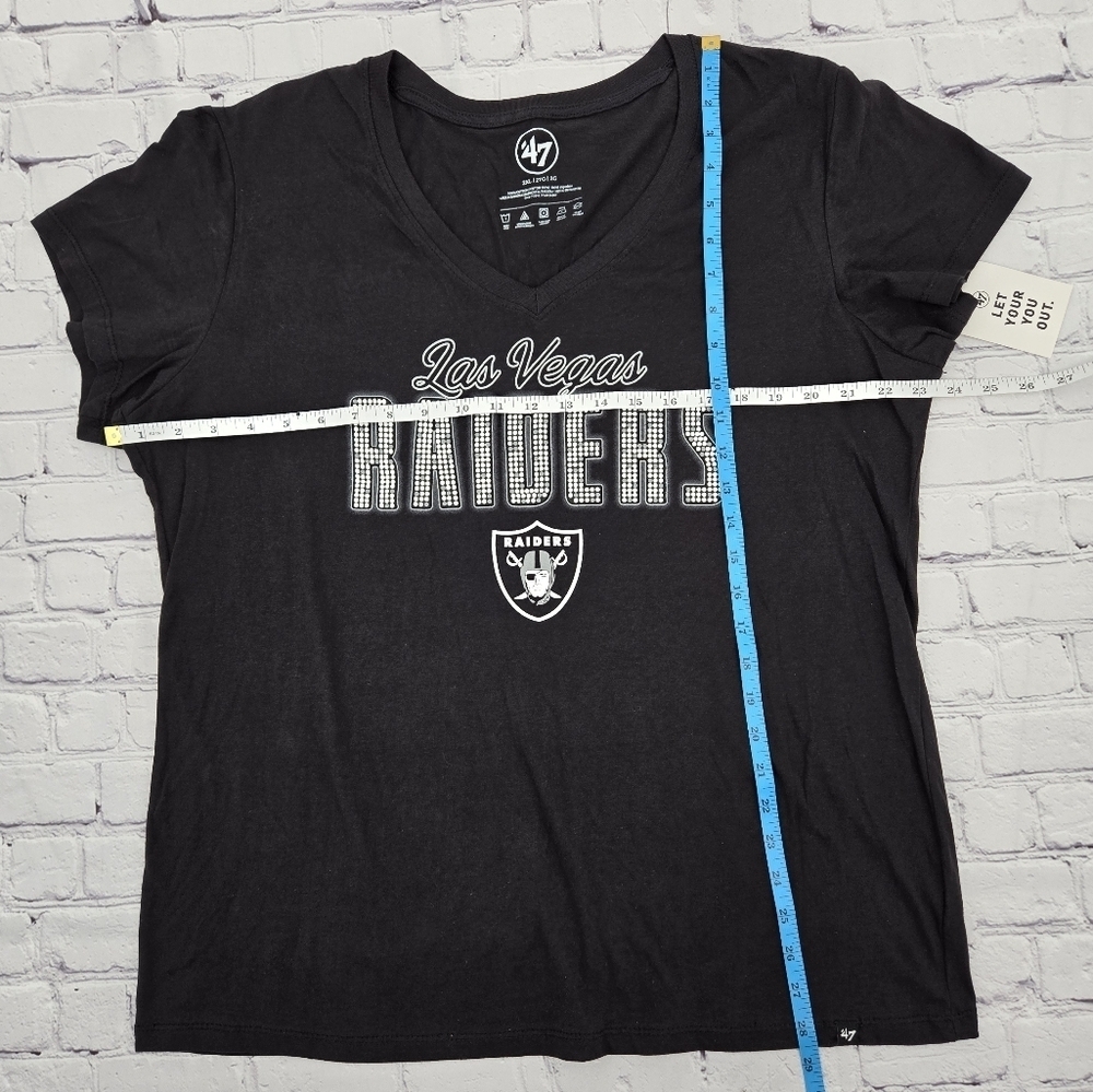 Las Vegas Ladies Raiders Black Football 47 Short-sleeved T-Shirt (NWT) - Picture 6 of 8